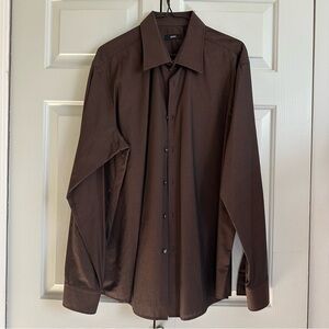 BOSS Hugo Boss Men's Brown Dress Shirt